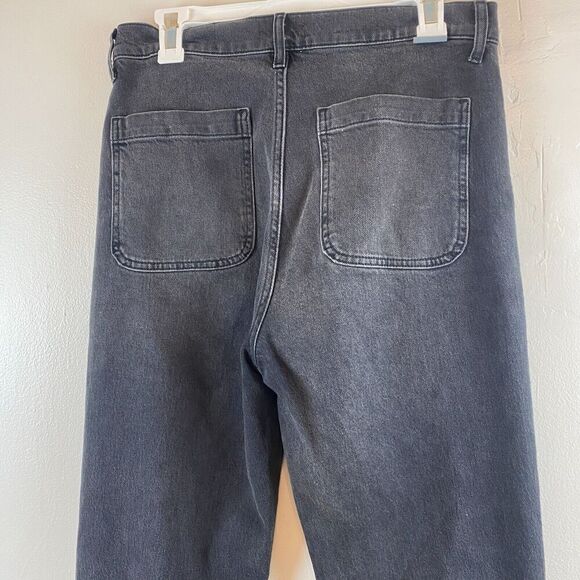 Boyish By Her Womens The Ricky Flare Jeans Black Button Fly High Rise Grunge 29 - Picture 6 of 14